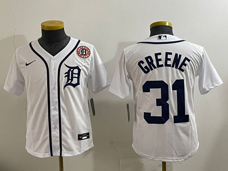 Youth 2025 Detroit Tigers #31 Greene White Game Nike MLB Jersey style 2